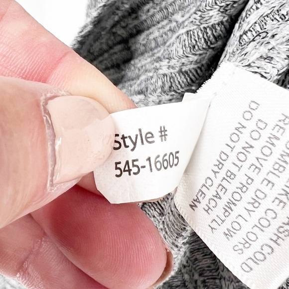 ✅ BOBI Heathered GREY Rib V-Neck Long Sleeve TUNIC SIZE SMALL - Picture 7 of 7